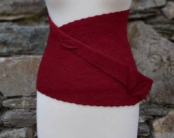 Scaldareni rosso in pura lana di pecora, scaldacollo, scalda fianchi, gonna di lana, abbigliamento in lana vergine, lana cotta, stola, XS-L, naturalmente caldo