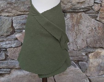 Wrap skirt made of pure new wool in fir green, kidney warmer, wool skirt, walk skirt, wool skirt, shoulder warmer, stole, wool skirt