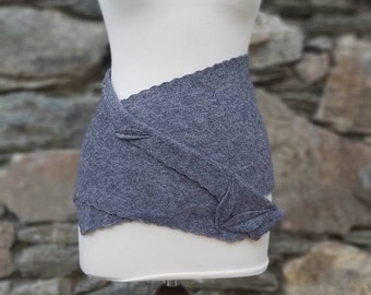 Kidney warmer in medium gray made of pure sheep's wool, cacheur, hip flatterer, wool skirt, clothing made of virgin wool, gift, wrap skirt, warm