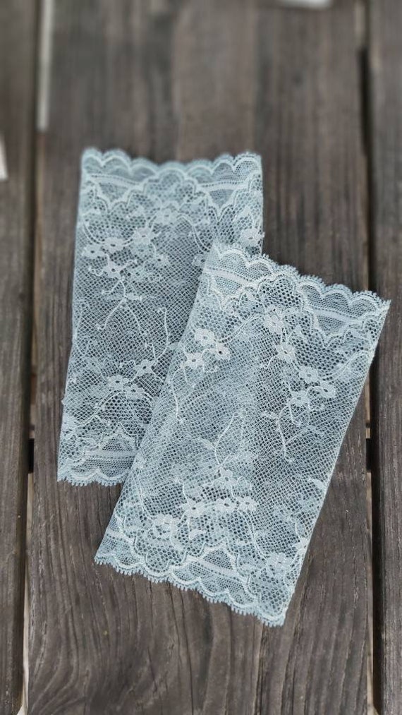 Lace Hand Warmers in Aqua, Arm Warmers, Wedding, Wrist