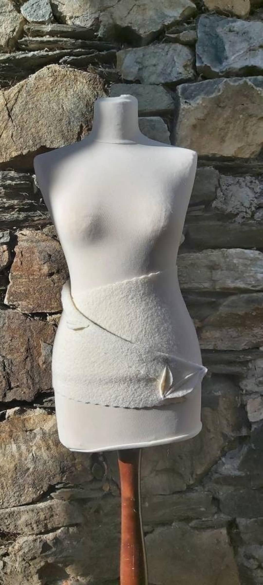 Kidney Warmer in Offwhite Made of Pure Sheep's Wool, Waist Band, Walk Skirt, Wool Scarf, Wool
