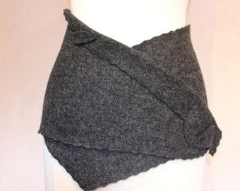 Kidney warmer in anthracite made of pure sheep's wool, cacheur, hip flatterer, wool skirt, virgin wool, stole, walk fabric, naturally beautiful