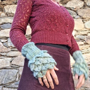 elegant hand warmers made of mohair and cotton, arm warmers, cuffs, handmade exclusive accessories, woolen cuffs, special wrist warmers
