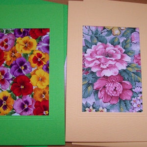 2 Passepartoutkarten, Blumenmotive