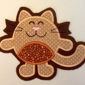Thick cat appliqué, patch
