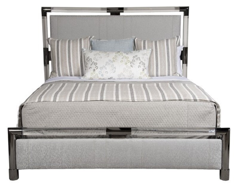 Upholstered Acrylic Gold Brass Bed / Upholstered Acrylic Etsy