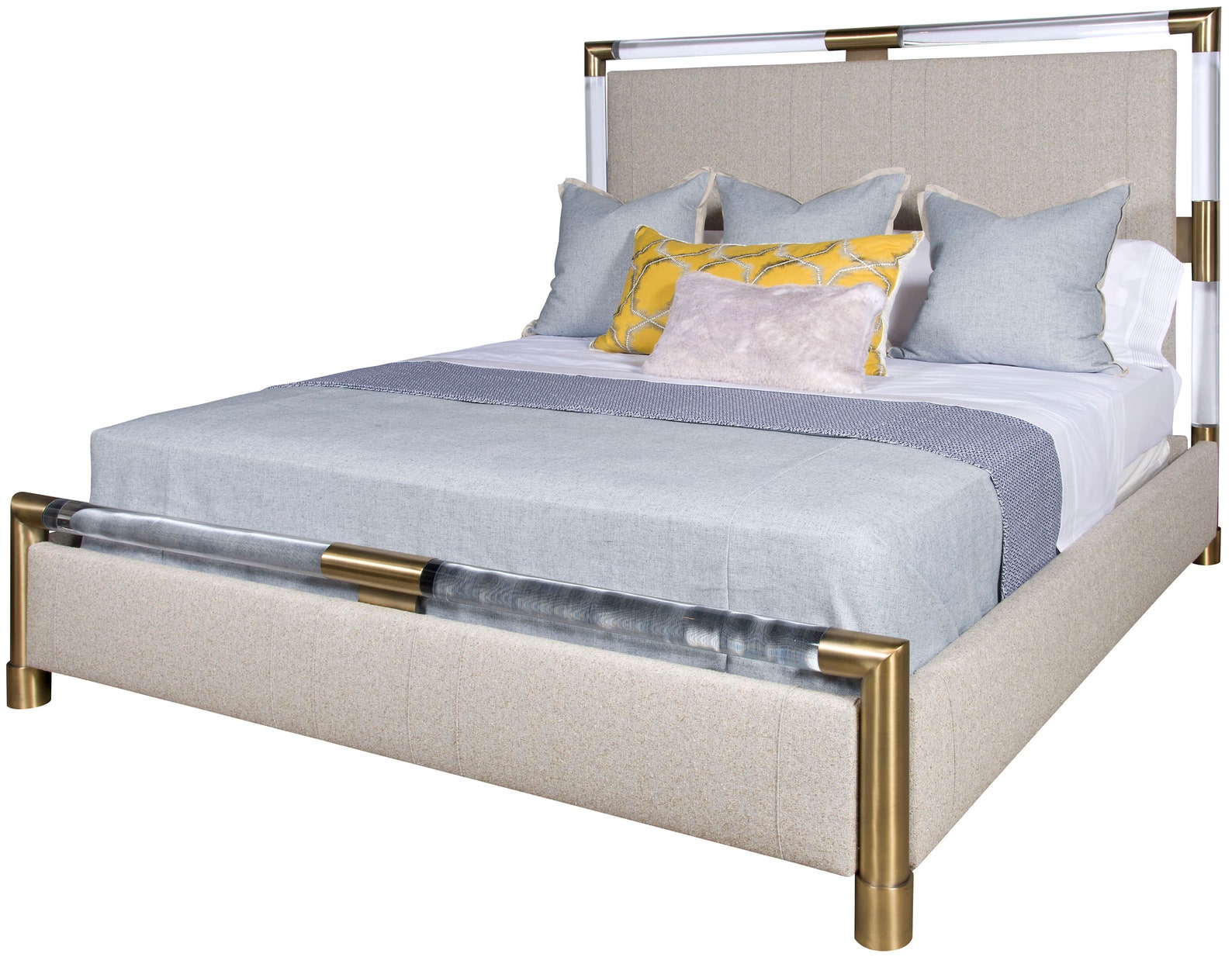Upholstered Acrylic Gold Brass Bed / Upholstered Acrylic Etsy