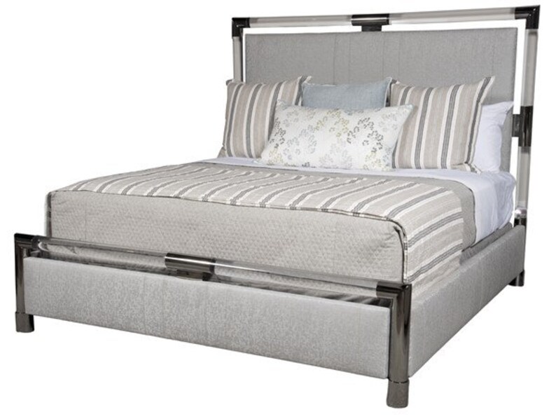 Upholstered Acrylic Gold Brass Bed / Upholstered Acrylic Etsy