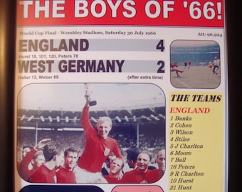 England 4 West Germany 2 - 1966 World Cup Final - souvenir print