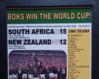 South Africa 15 New Zealand 12 - 1995 Rugby World Cup Final