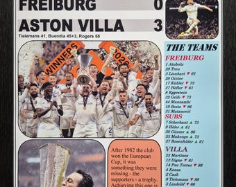 Freiburg 0 Aston Villa 3 - 2026 Europa League Endspiel - Souvenir Print