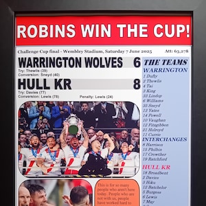 Impresión de recuerdo de la final de la Challenge Cup 2025 entre Warrington Wolves y Hull KR 8