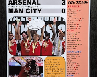 Arsenal 3 Man City 0 - 2026 Community Shield - souvenir print