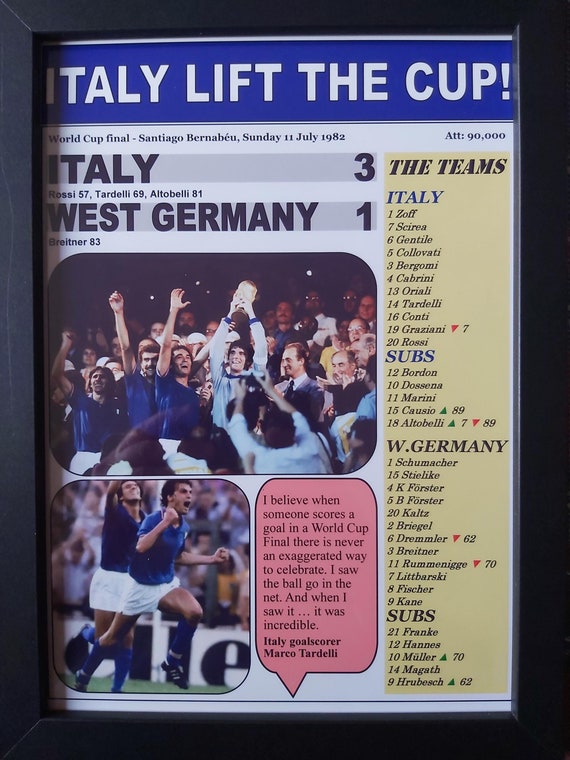 スポーツ 1982年 W杯決勝 イタリアvs西ドイツ戦 翌日の新聞とチケット半券