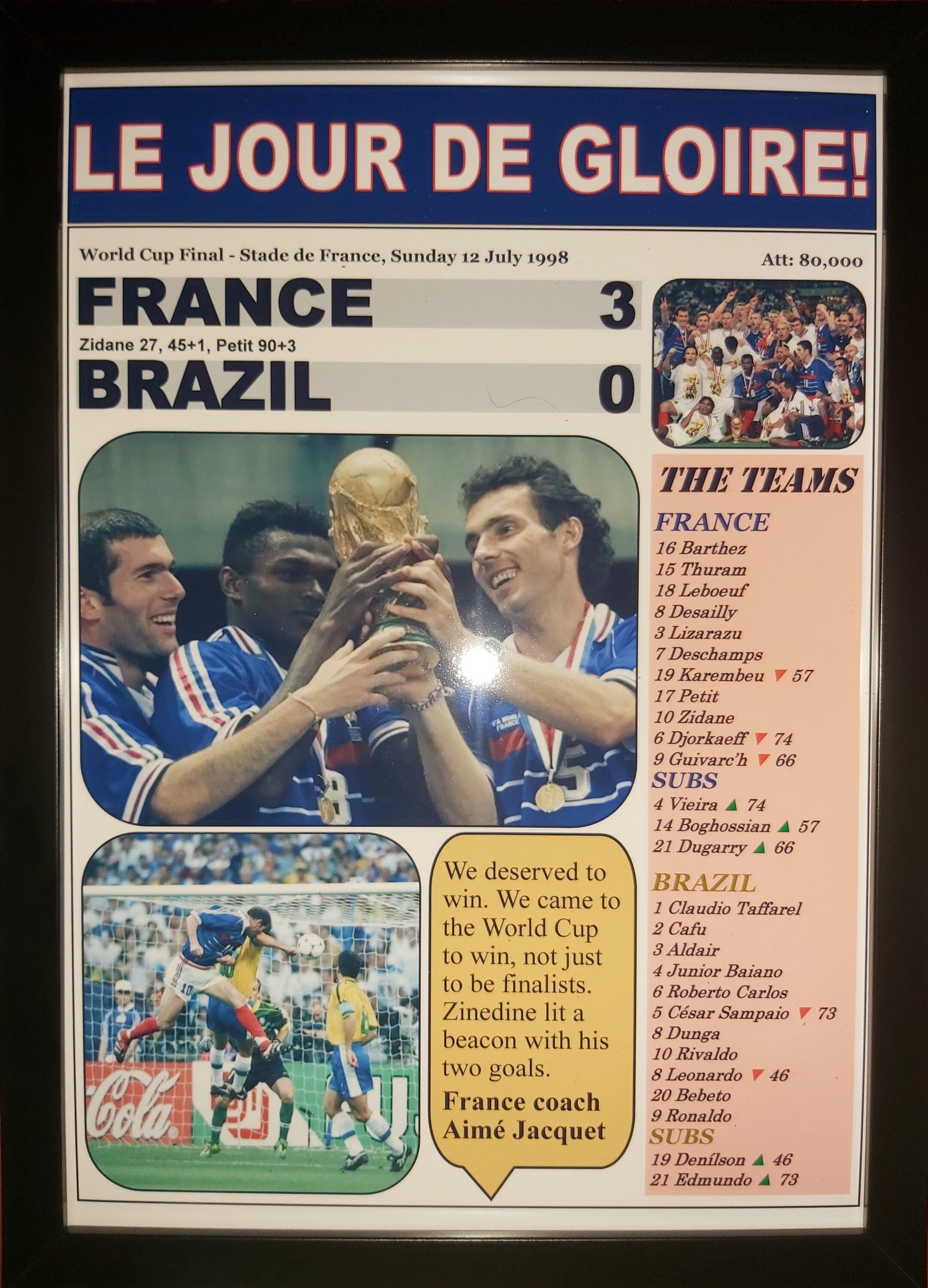 入手不可能´98フランスワールドカップ・現地のイラストポスター