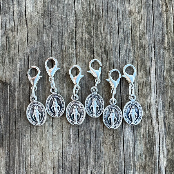 Tiny Miraculous Medal Charm/Rosary Marker