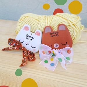 Calamita personalizzata orsetto/coniglio bomboniera - regalo nascita - battesimo
