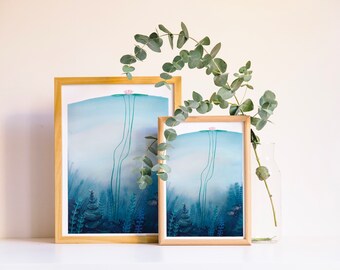 DEEP Art Print, underwater, water lily