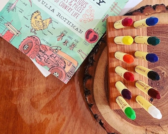 Handcrafted Wooden Stockmar Crayon Tray: Homeschool Art Organizer