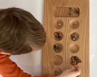 Wooden Mancala Game Board - Counting Game - Family Game - Coffee Table Game - Handmade Game -