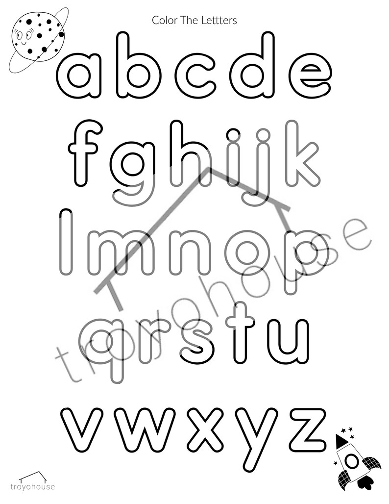 Alphabet Worksheet, Instant Download l Alphabet Printable, Number Worksheets, ABC printable, number printable, preschool image 3