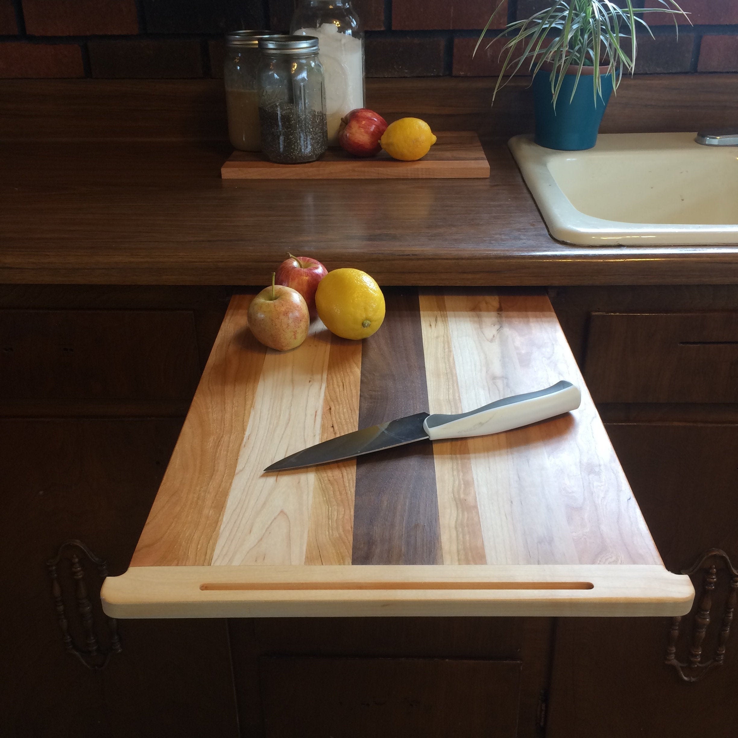 How to Restore a Pull-Out Kitchen Cutting Board - Little Vintage