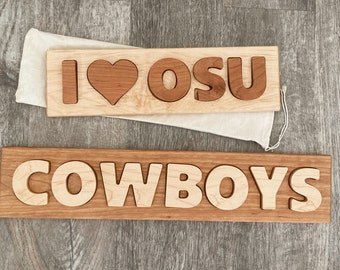 OSU Puzzle - Oklahoma Cowboys - University - Baby Gift - Alumni - Christmas Gift - Baby Shower