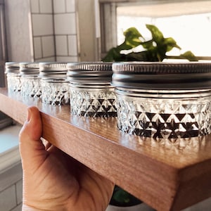 Cherry Wood Paint Pot Tray: Montessori Craft Storage with 4oz Mason Jars