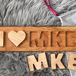 Personalized Wooden City Puzzle: Custom Maple, Cherry, Oak Gift