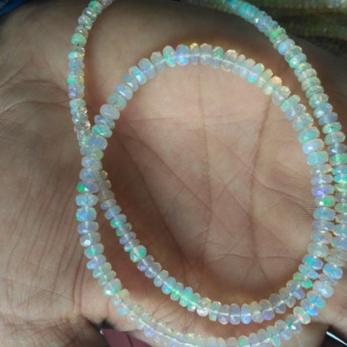 CLOSEOUT SALE AAA shops Ethiopian Welo Opal Faceted Rondelle Beads Strand | Ethiopian Opal Beads | Faceted Opal | Wholesale Opal Beads