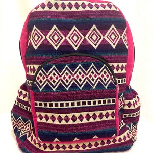 Pink Geometric Tribal Backpack Large Size
