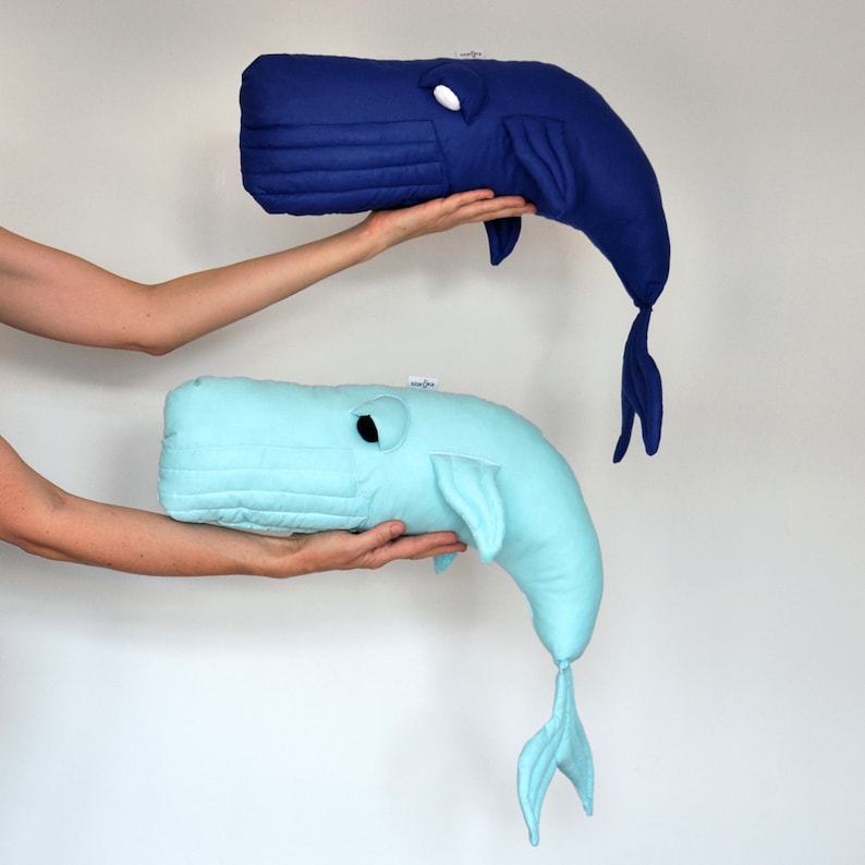 Whale, toy, decor, pillow, stuffed mascot made of cotton, colour: dark blue image 4