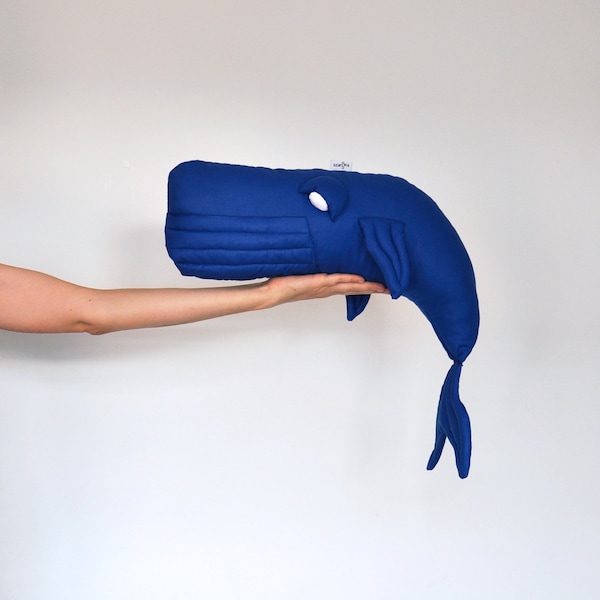 Whale, toy, decor, pillow, stuffed mascot made of cotton, colour: dark blue