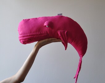 Whale, toy, decor, pillow, stuffed mascot made of cotton, colour: pink