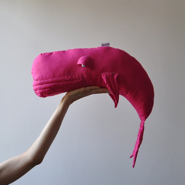 Whale, toy, decor, pillow, stuffed mascot made of cotton, colour: pink