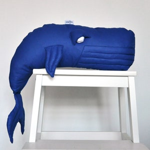 Whale, toy, decor, pillow, stuffed mascot made of cotton, colour: dark blue image 3