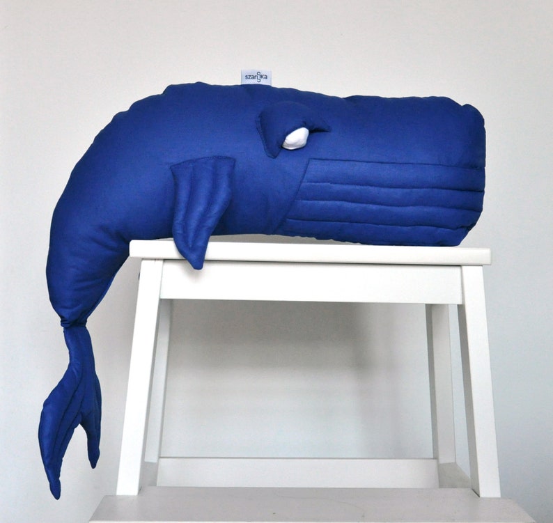 Whale, toy, decor, pillow, stuffed mascot made of cotton, colour: dark blue image 3