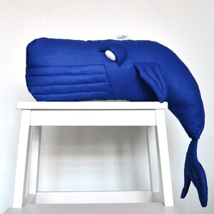 Whale, toy, decor, pillow, stuffed mascot made of cotton, colour: dark blue image 2