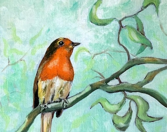 Robin Bird Oryginalny ręcznie malowany specjalny prezent