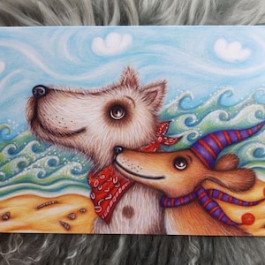 A Whiff of Delight © Anthea Whi Sterling 2019. 18.2cm x 11.7cm Fine Art Karte, innen blanko, nach Original Buntstiftzeichnung.