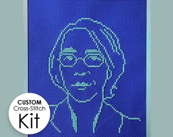 Kit de broderie au point de croix - PORTRAIT SUR MESURE, personnalisez vos couleurs