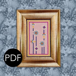 Cross stitch embroidery in PDF - Passiflora - intermediate level
