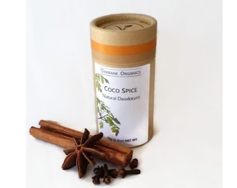 Coco Spice Natural Deodorant - Vegan - Zero Waste - No Aluminium Salts - No Bicarb / Baking Soda