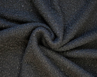 Boucle - Mantelstoff - schwarz - 100% Polyester - Bielastisch und Anschmiegsam