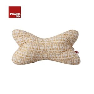 POWER INN Leeskussen | Beige met patroon | Nekkussen | Reiskussen