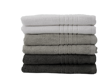 Terry cloth set "Family" 6 pieces towels 3-coloured