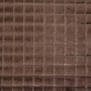 Fellimitat Quadrate braun 100% Polyester Deckenstoff Mantelstoff Dekostoff Bild 2