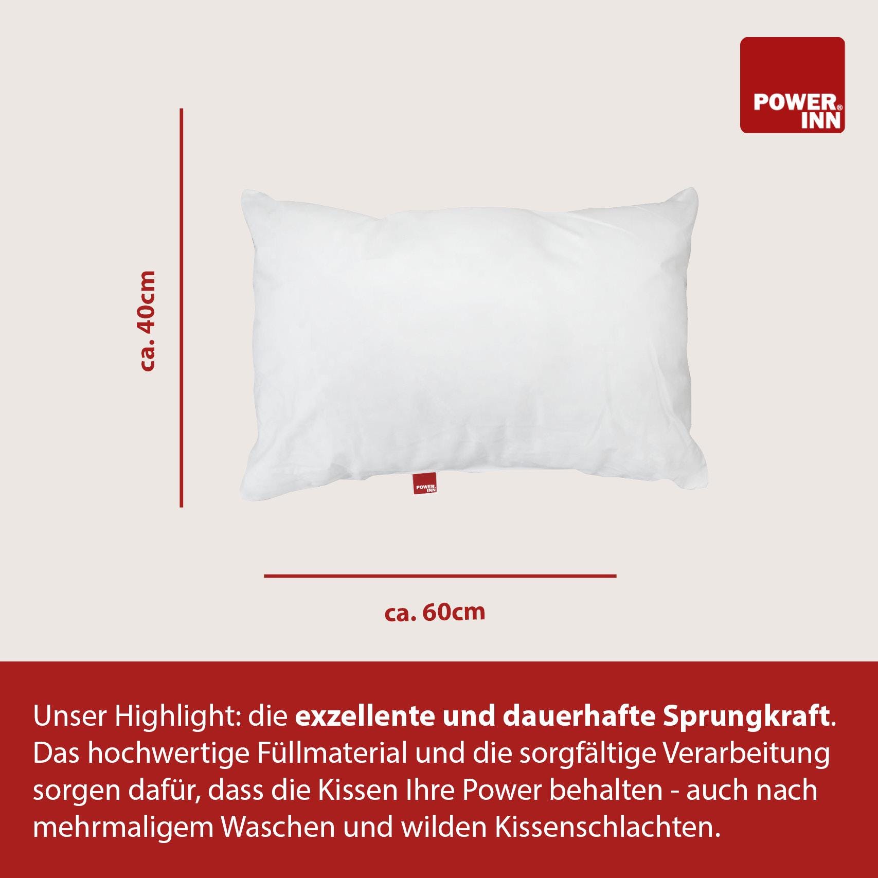 POWER INN inner cushion | Polyester | 40 x 60 cm | Pillow insert | Washable at 95 degrees