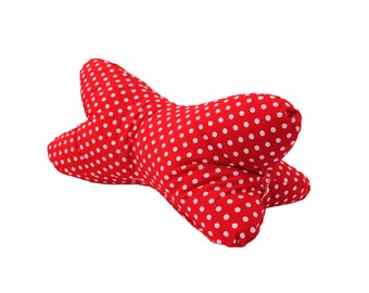 Reading bones red with dots neck pillow washable