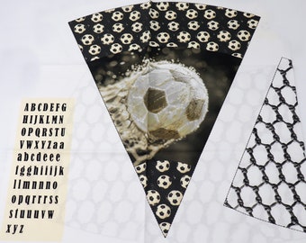 Panel de tela de conos escolares - fútbol - negro/blanco
